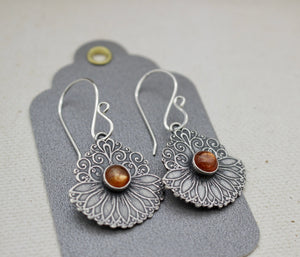 Sterling silver Lotus earrings