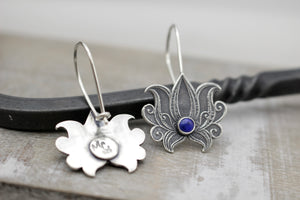 Sterling silver Lotus earrings