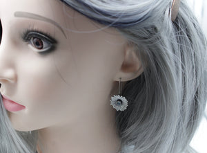 Lapis Sterling silver daisy earrings