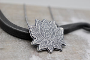 Sterling silver lotus necklace