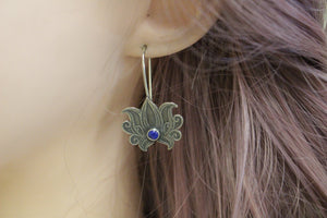 Sterling silver Lotus earrings