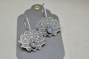Sterling silver Lotus earrings