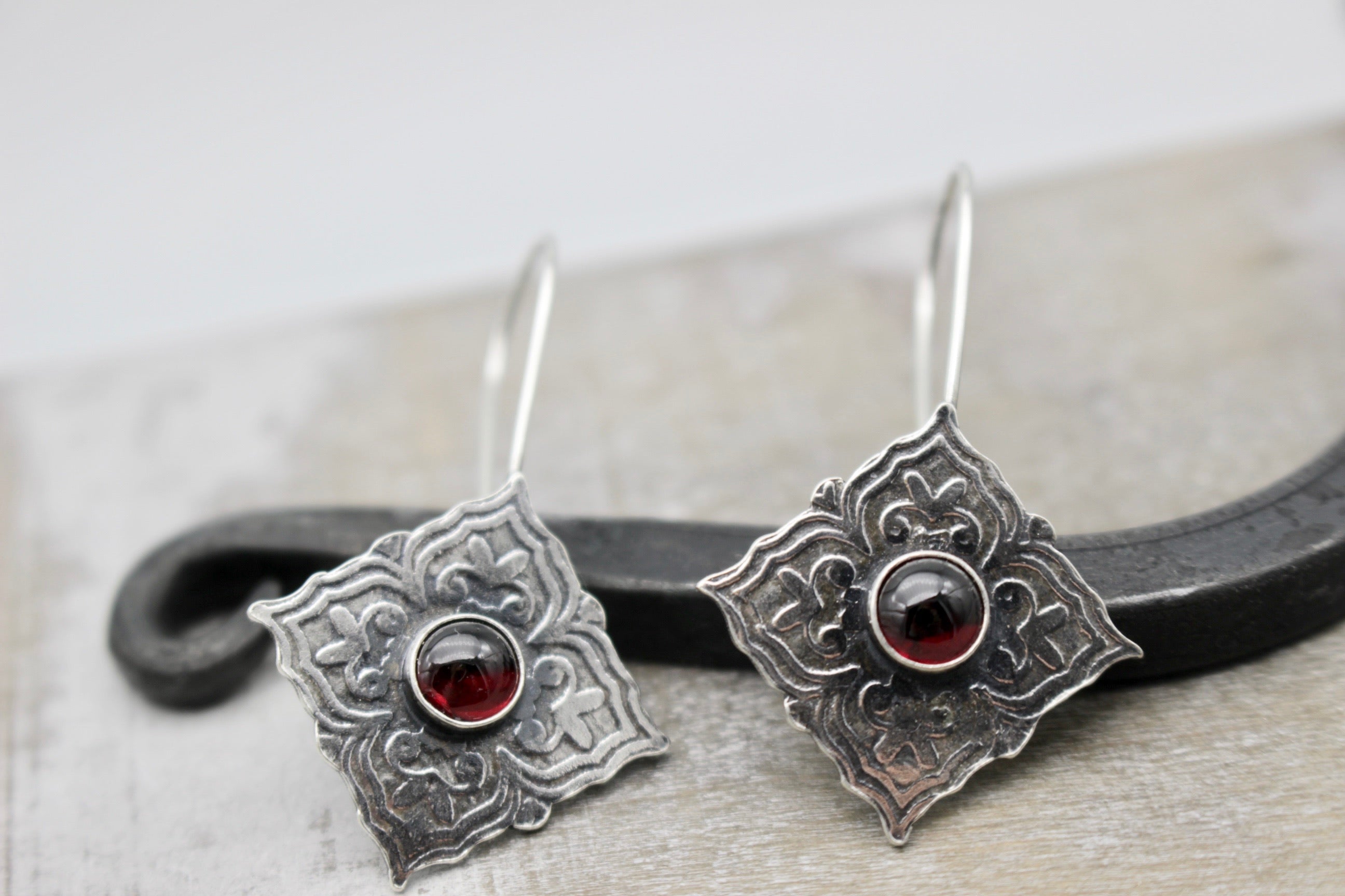 Heart Mandala hoop earrings