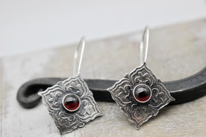 Heart Mandala hoop earrings