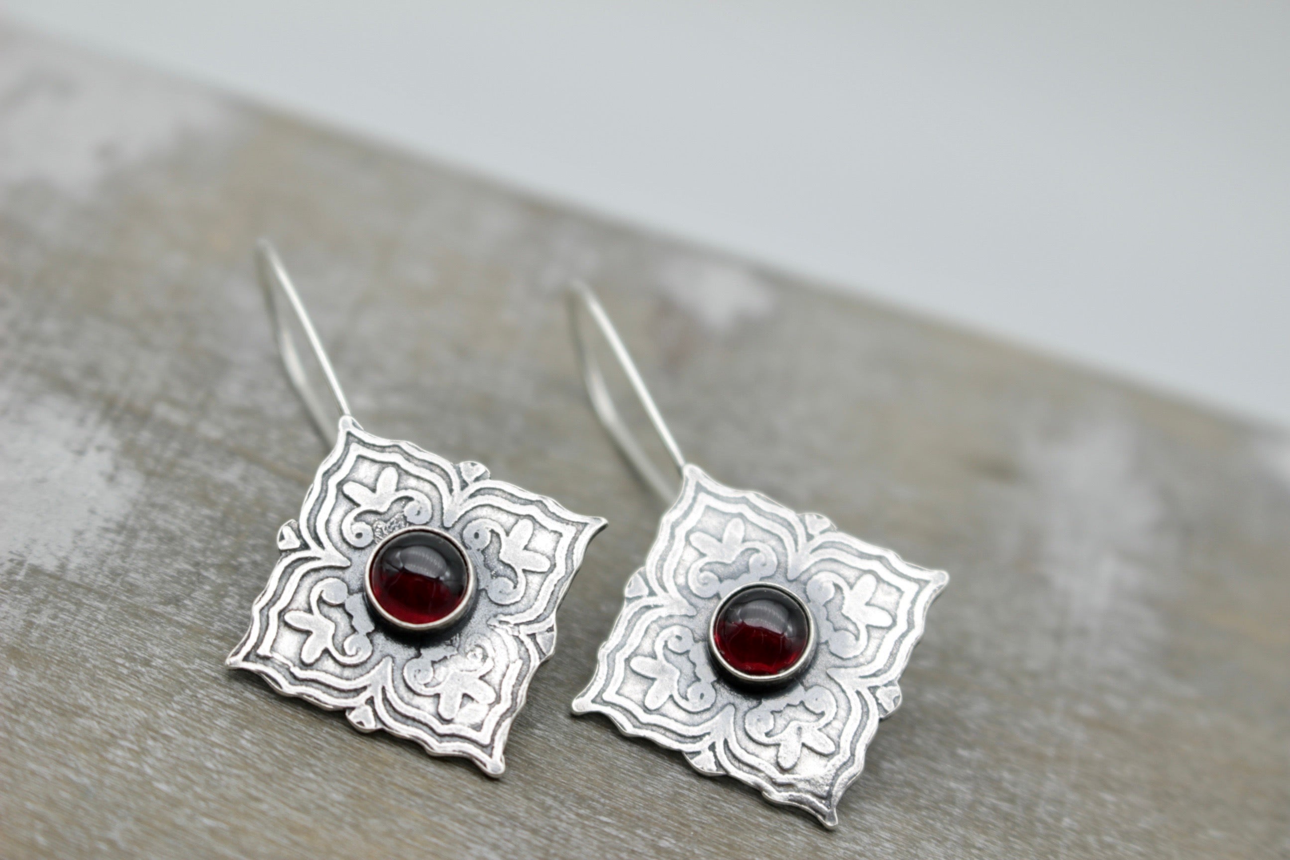 Heart Mandala hoop earrings