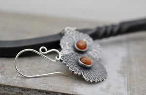 Sterling silver Lotus earrings