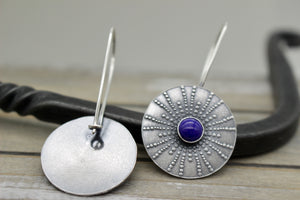 Lapis Mandala hoop earrings