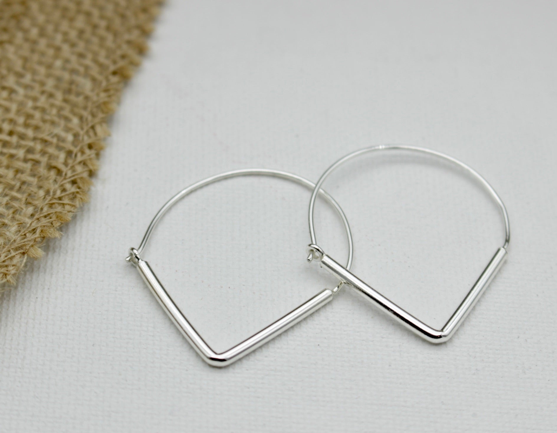 Triangle Sterling Silver Hoops