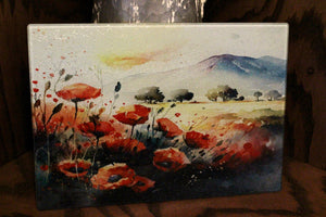 Poppy glass cutting board