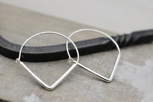 Triangle Sterling Silver Hoops