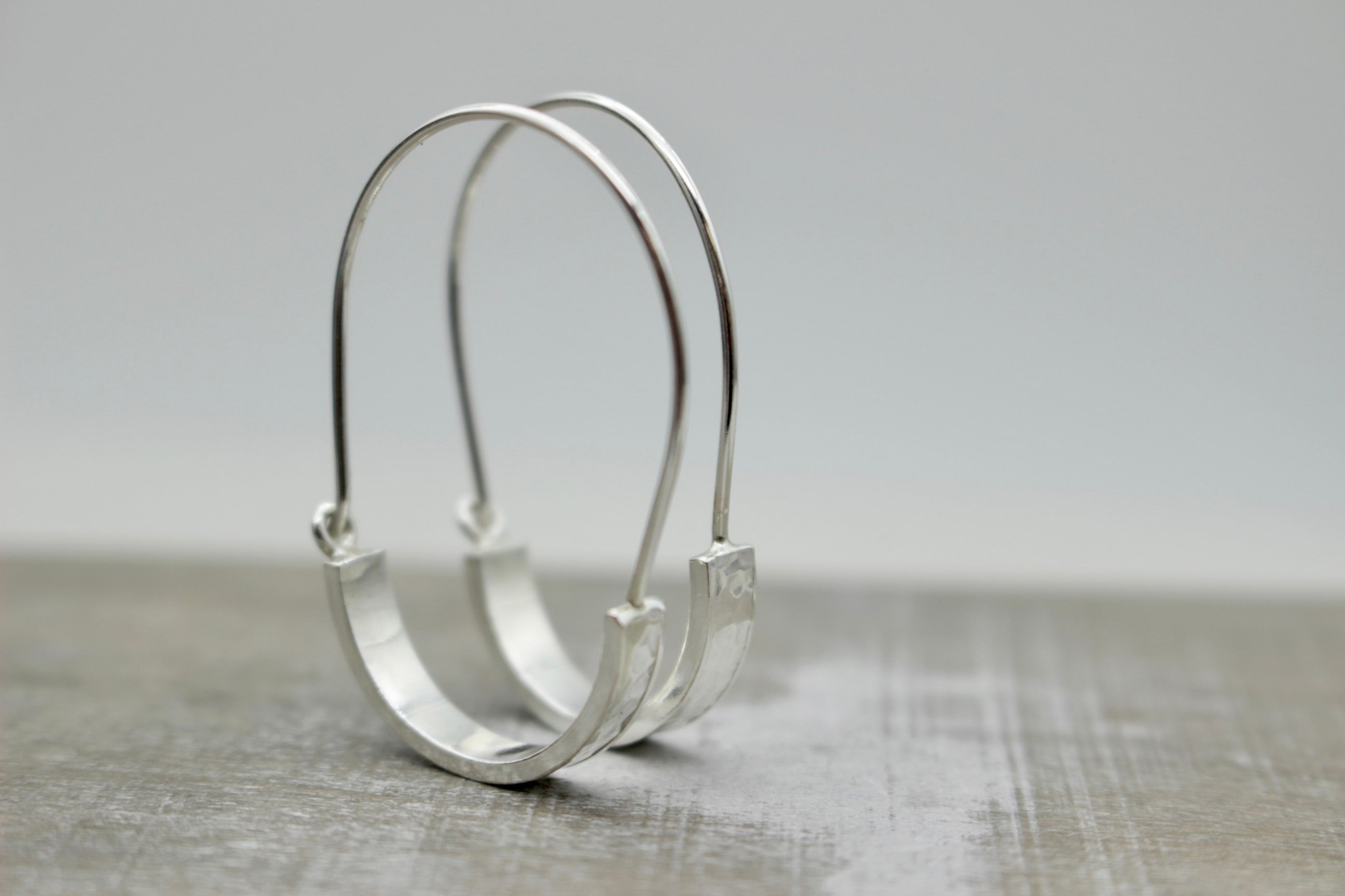 Hammered Sterling Silver Hoops
