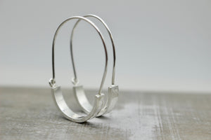 Hammered Sterling Silver Hoops