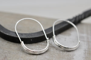 Diamond Pattern Sterling Silver Hoops