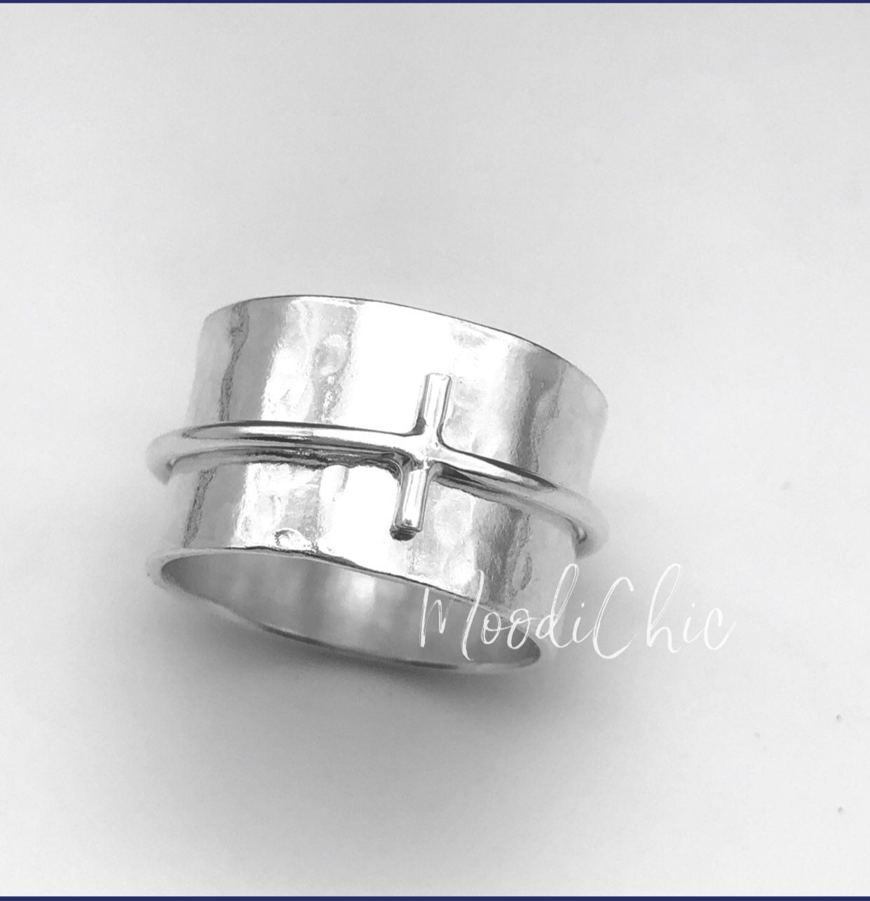 Sterling Silver Cross Spinner Ring