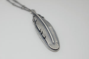 Sterling silver feather necklace